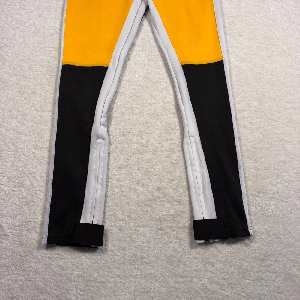 GVAPI Mens Colorblock‎ Track Pants Yellow Black White Size 28 Streetwear Joggers